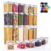 Food Dispenser Plastic Storage Airtight Containers (24 Pack)